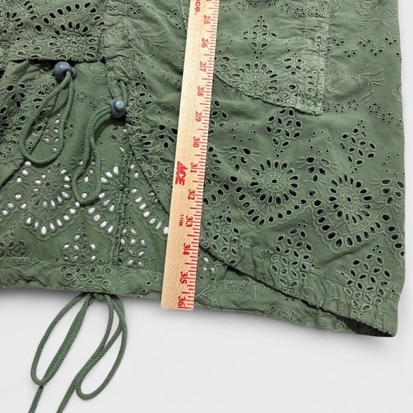 Sundance Catalog Womens Medium Green Moonlight Eyelet Cardigan Jacket Open-Front - Picture 12 of 15